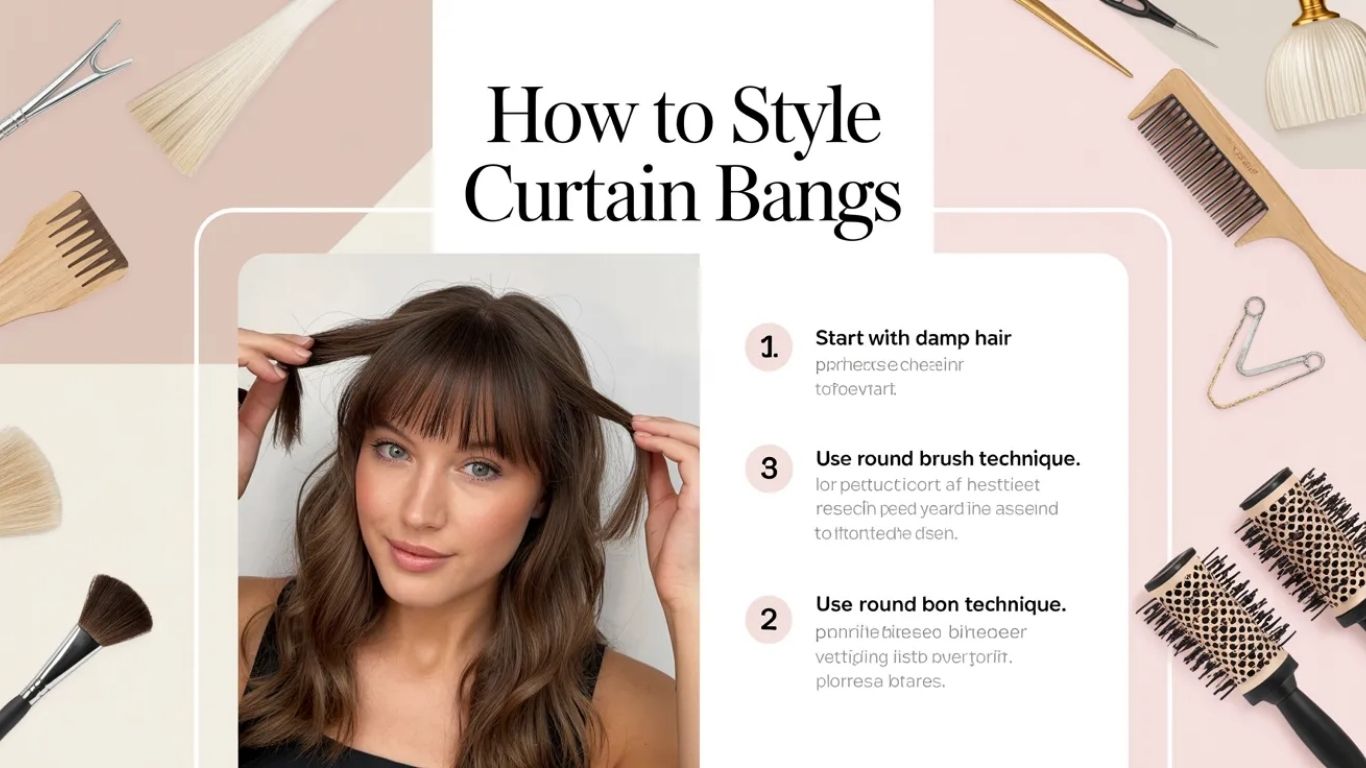 How to Style Curtain Bangs Without Heat